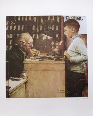 Norman Rockwell 1978 Signed Limited Edition Lithograph The Watchmaker