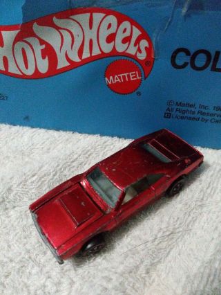 Vintage Hot Wheels Redline Custom Dodge Charger In Red.