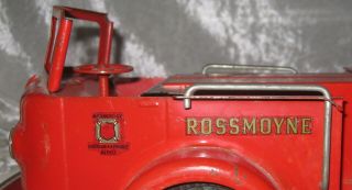 1950 ' s Pressed Steel ROSSMOYNE PUMPER FIRE TRUCK by Doepke MODEL TOYS 4