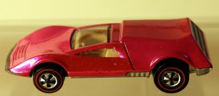 Dte 1970 Hot Wheels Redline 6424 Metallic Pink Tri Baby W/white Interior