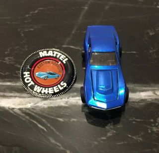 1968 Hot Wheels Redline Custom Corvette Blue Usa With Button