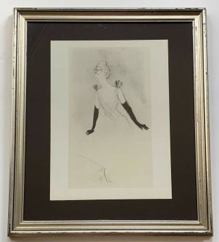 TOULOUSE LAUTREC 1894 Lithograph Yvette Guilbert FRAMED 18x21 5