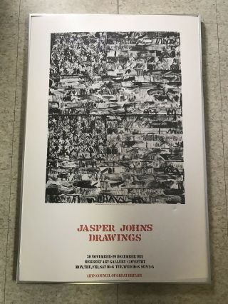 Jasper Johns Drawings Art Exhibition Poster 1974 Herbert Art Gallery England