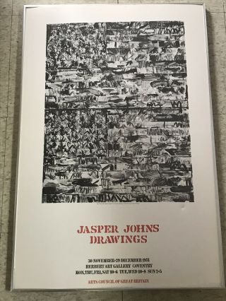 Jasper Johns Drawings Art Exhibition Poster 1974 Herbert Art Gallery England 2