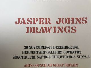 Jasper Johns Drawings Art Exhibition Poster 1974 Herbert Art Gallery England 3