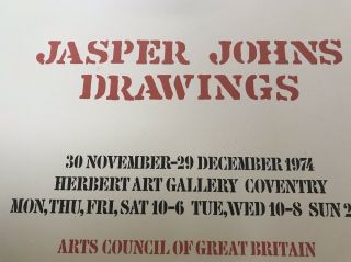 Jasper Johns Drawings Art Exhibition Poster 1974 Herbert Art Gallery England 6