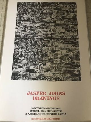 Jasper Johns Drawings Art Exhibition Poster 1974 Herbert Art Gallery England 9