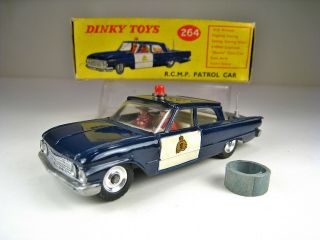 Dinky Toys 264 1961 Ford Fairlane R.  C.  M.  P.  Police Car Cond