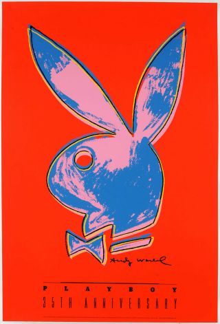 Iconic Andy Warhol Poster Playboy 35th Anniversary,  1989,  Five Color Silkscreen