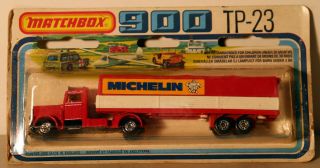 Dte 1978 Card Lesney Matchbox Twin Pack Tp - 23 Rare Michelin Container Truck Niop