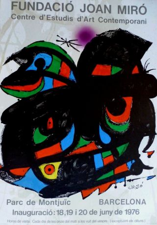 Fundacio Joan Miro Offsett Lithograph Poster 1976 Lim Ed.  2000 Signed Barcelona.