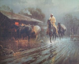 G.  Harvey " The Drifting Cowhand " 1974 Limited Edition Signed Print