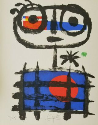 Joan Miro Hand Signed And Numbered 1959 Lithograph,