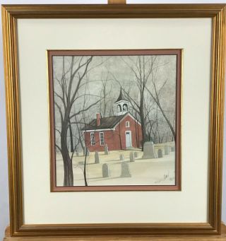 Old Brick Union Church Winter P Buckley Moss Rare Retired Signed 1989 Lithograph