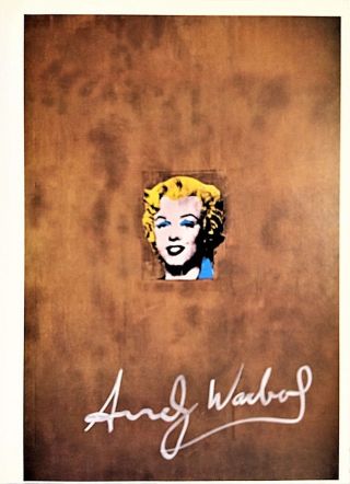 Andy Warhol Hand Signed Signature Gold Marilyn Monroe Print W/ C.  O.  A.