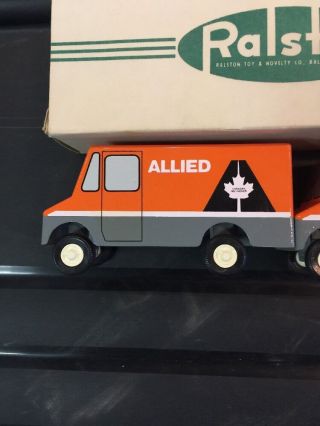 Very Rare 1960 ' s Ralstoy Metal Allied Vans Moving Truck Set NOS USA Canada W/box 2