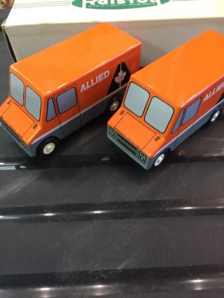 Very Rare 1960 ' s Ralstoy Metal Allied Vans Moving Truck Set NOS USA Canada W/box 4