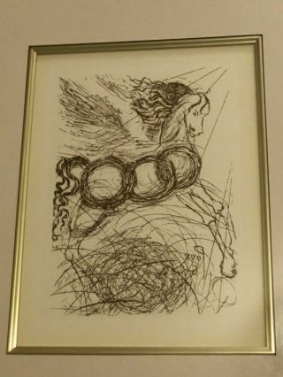 Ivintage Salvador Dali Etching Signed " Pegaus " Limited Edition