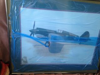 Boyington ' s Corsair framed lithograph signed numbered 2