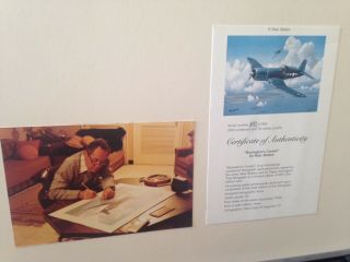 Boyington ' s Corsair framed lithograph signed numbered 5