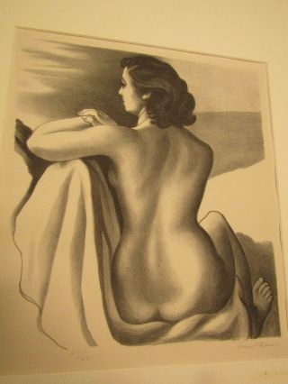 Rare Ernest Fiene Lithograph " Bather ",  Signed And Numbered,  1931