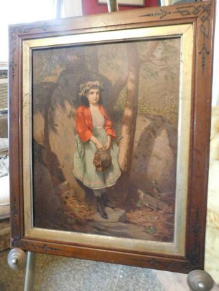 1870 Louis Prang Chromo Litho Queen Of The Woods By John George Brown