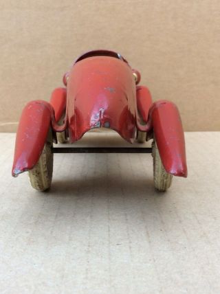 Veg 1930s Wyandotte Pressed Steel Toy Light - up Boat Tail Speed Racer Car 8.  5” L 6