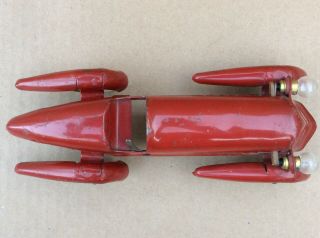 Veg 1930s Wyandotte Pressed Steel Toy Light - up Boat Tail Speed Racer Car 8.  5” L 7