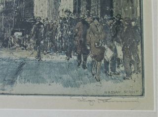 Luigi KASIMIR Etching MANHATTAN Nassau Street signature edition of 100 6