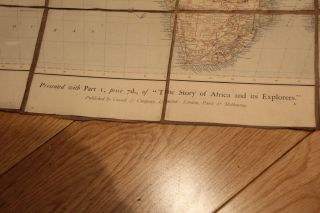Africa Map shows European Possessions,  Influence Spheres & Explorer Routes 1892 2