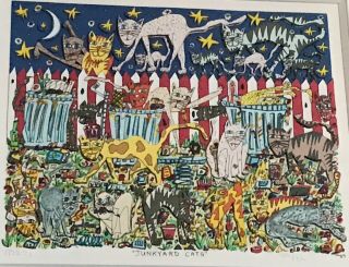 James Rizzi 3/d Serigraph Junkyard Cats 157/350 Signed Pc Nr