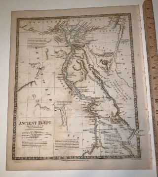 1831 Baldwin Cradock Map Ancient Egypt Landmarks Antique