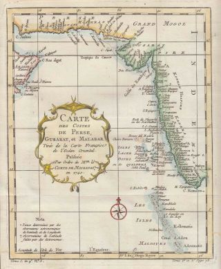 1757 Elegant Bellin Map Of Western India
