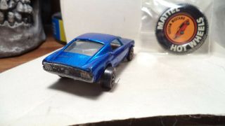 Vintage Hot Wheels Red Lines USA 1968 Custom Mustang [Blue] w/button 4