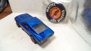 Vintage Hot Wheels Red Lines USA 1968 Custom Mustang [Blue] w/button 5