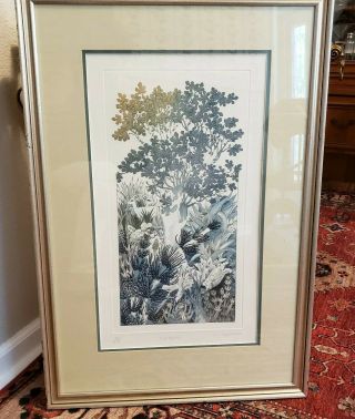 Anna Pugh Print Folk Art Signed Numbered Fig Tapestry Framed 20x30