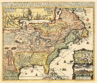 1700s “map Of France” Vintage Style Early United States Map - 16x20