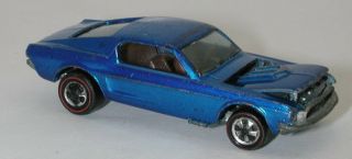 Redline Hotwheels Blue 1968 Custom Mustang Oc13929