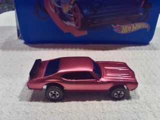 Hot Wheels Redlines 1971 Custom Olds 442 Red with dark interior RARE COLOR 2