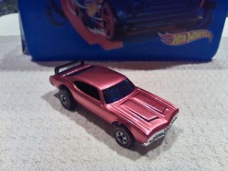Hot Wheels Redlines 1971 Custom Olds 442 Red with dark interior RARE COLOR 3