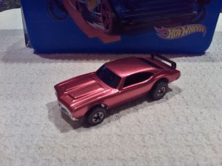 Hot Wheels Redlines 1971 Custom Olds 442 Red with dark interior RARE COLOR 4