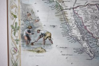 antique map of MEXICO,  CALIFORNIA & TEXAS,  USA,  by Rapkin & Tallis 1851 4