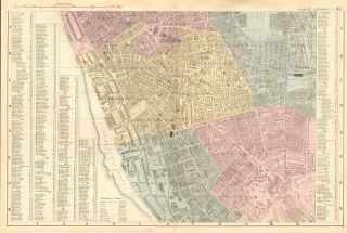 1891 Antique Maps X 3 - Town Plans,  Liverpool S & N & Cheshire County