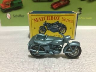 Moko Lesney Matchbox 1962 4c Triumph Motorcycle And Sidecar (mib) Stunning