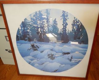 Rare Signed Byron Birdsall Limited Lithograph 1976 Blue Alyeska Alaska Artist