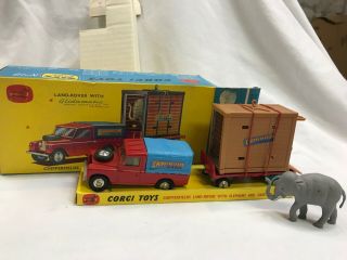 Corgi Toys Gift Set 19 Chipperfield Land Rover E.  Trailer,  W/ Box