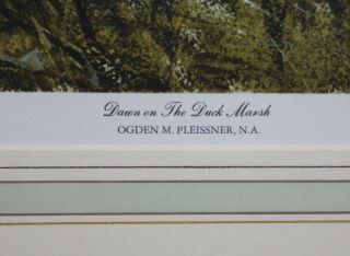 OGDEN PLEISSNER - AWS NY Realist - Hand Signed Lim.  Ed Color Litho - Duck Hunters 4