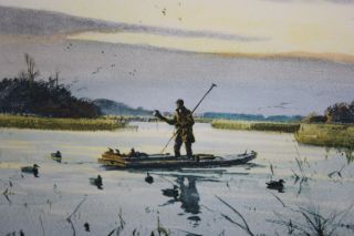 OGDEN PLEISSNER - AWS NY Realist - Hand Signed Lim.  Ed Color Litho - Duck Hunters 6