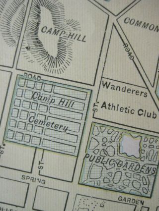 1893 Cricket Map HALIFAX DARTMOUTH Nova Scotia Canada Cunard Piers Fort Ogilvie 3