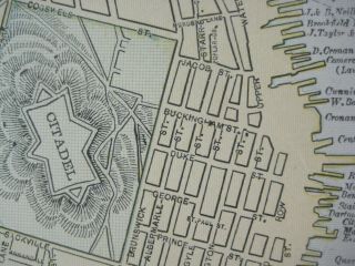 1893 Cricket Map HALIFAX DARTMOUTH Nova Scotia Canada Cunard Piers Fort Ogilvie 4